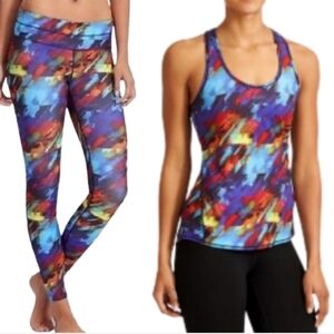 ATHLETA Colorburst SonarTights & Chi Tank Set